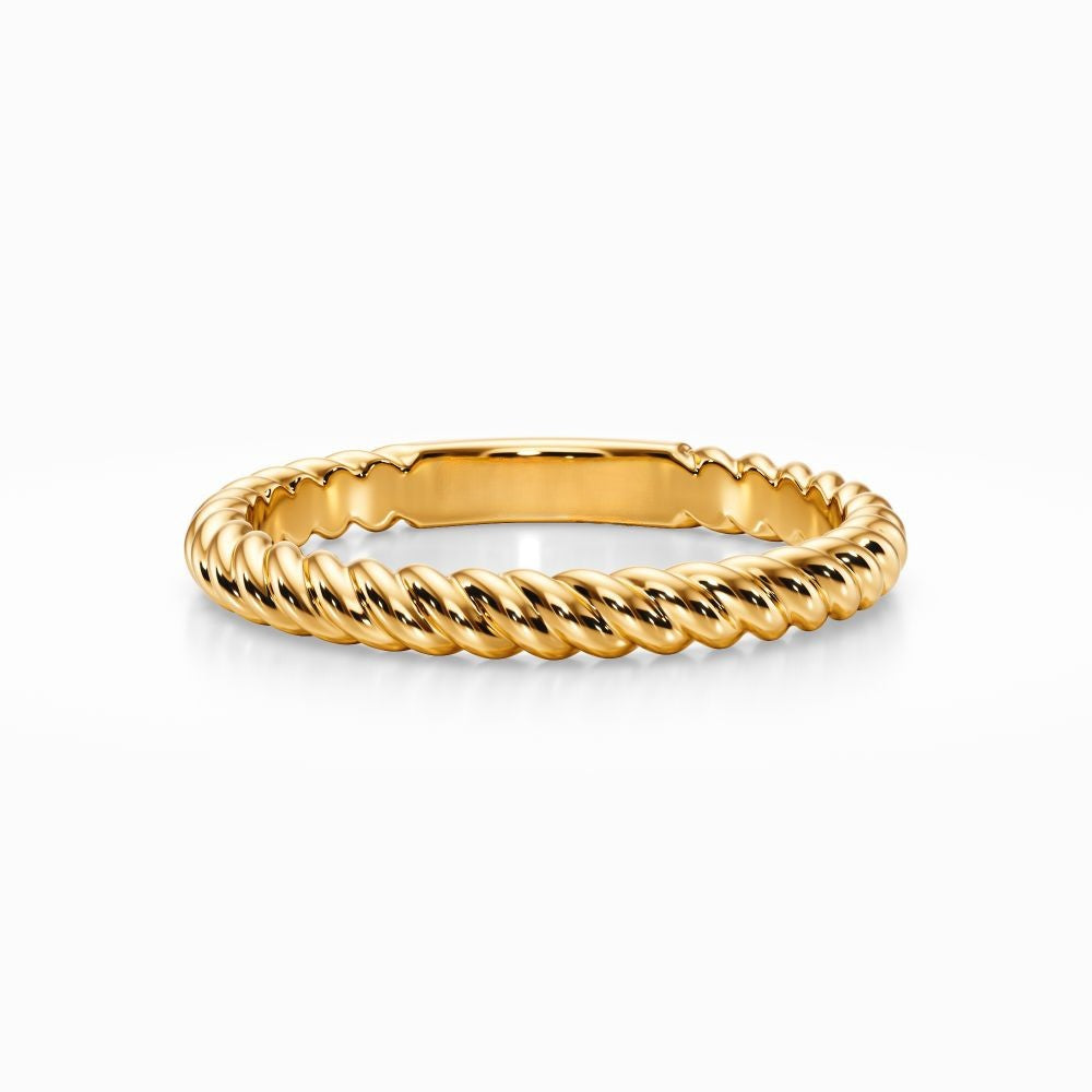 Twisted Rope Wedding Band in White Gold