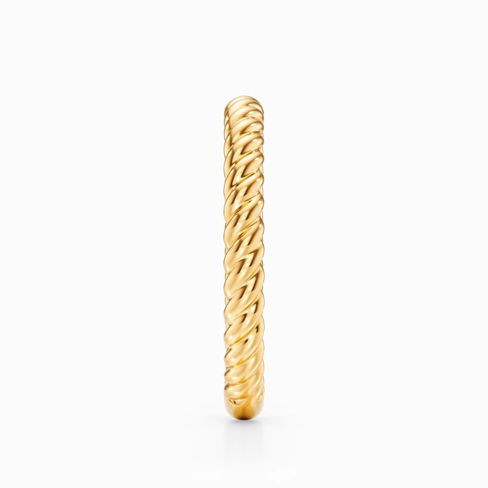 Twisted Rope Wedding Band in White Gold