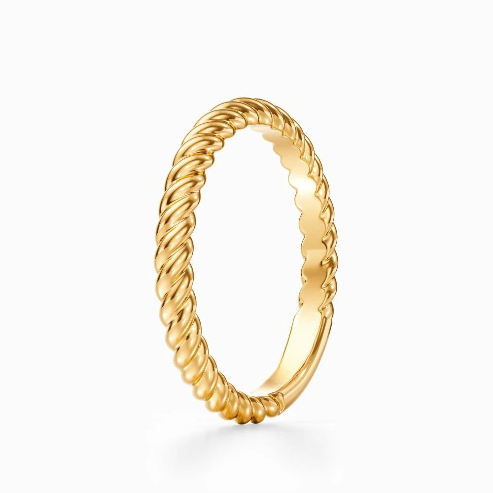 Twisted Rope Wedding Band in White Gold