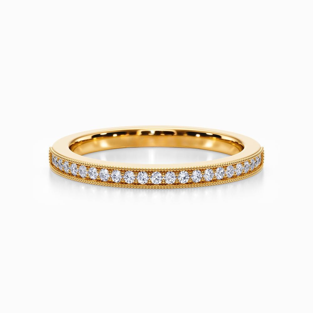 Vintage Milgrain Wedding Band in White Gold
