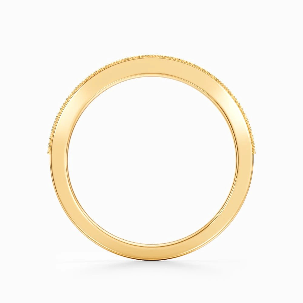 Vintage Milgrain Wedding Band in White Gold