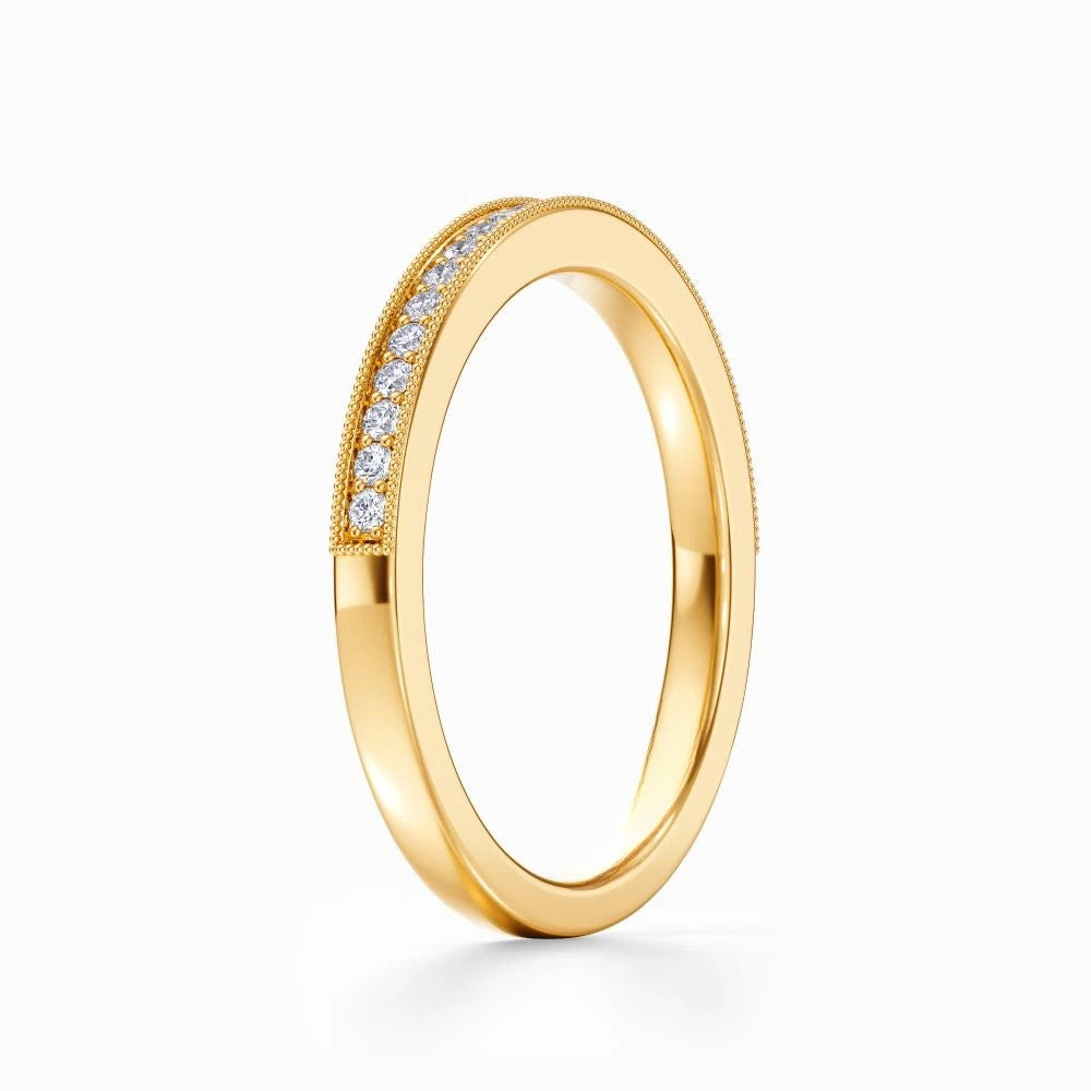 Vintage Milgrain Wedding Band in White Gold
