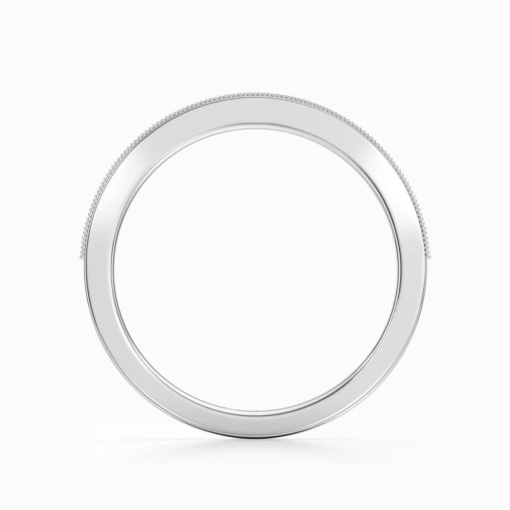 Vintage Milgrain Wedding Band in White Gold