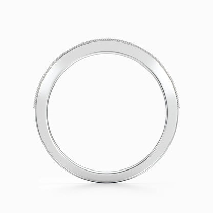 Vintage Milgrain Wedding Band in White Gold