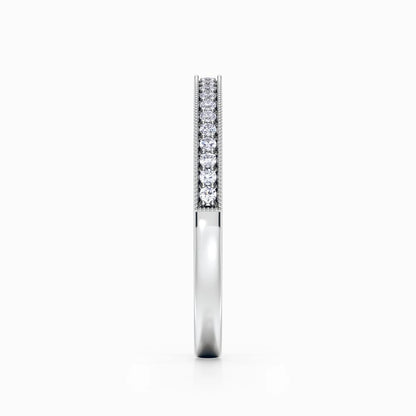Vintage Milgrain Wedding Band in White Gold