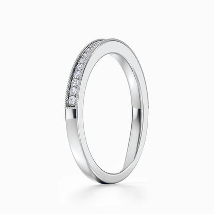 Vintage Milgrain Wedding Band in White Gold
