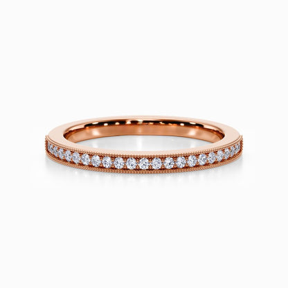 Vintage Milgrain Wedding Band in White Gold