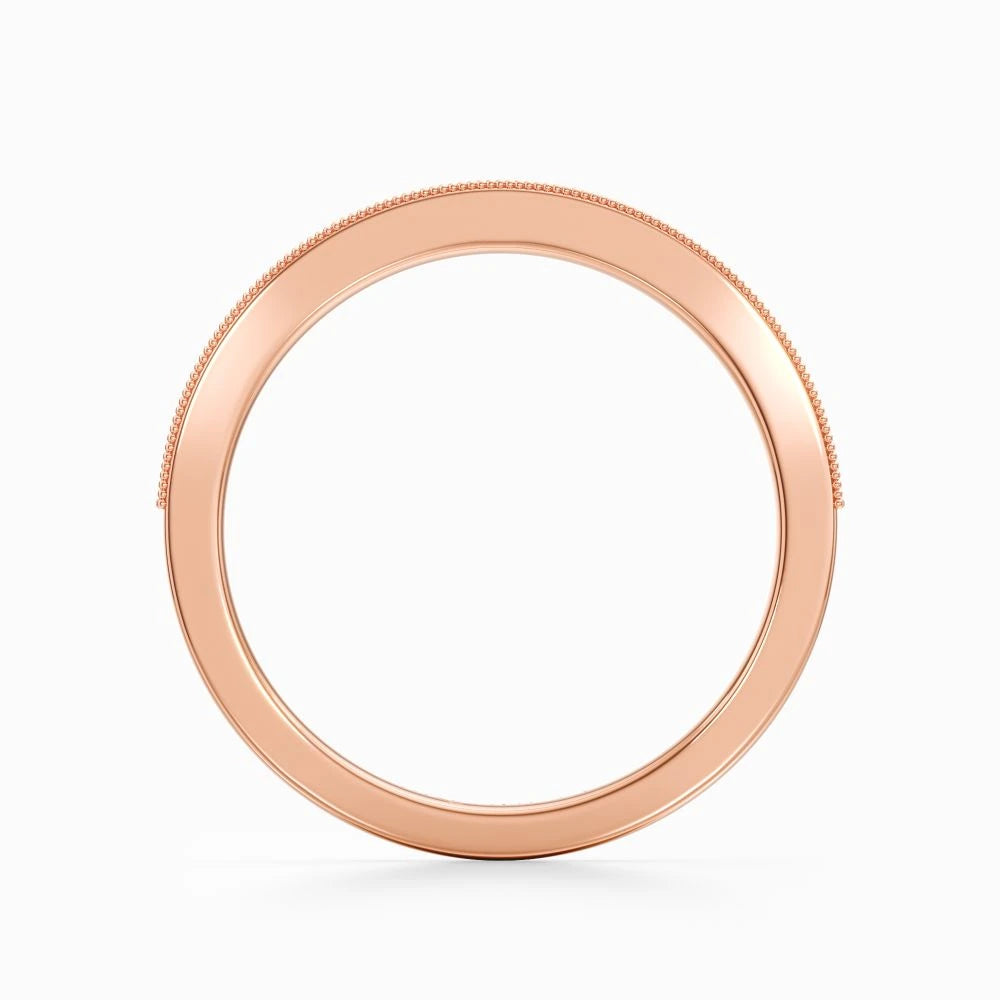Vintage Milgrain Wedding Band in White Gold