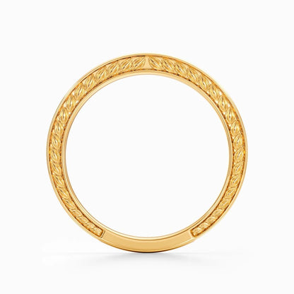Roman Wreaths Pave Wedding Band in Rose Gold