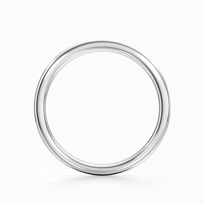 Round Channel Pave Wedding Band in White Gold