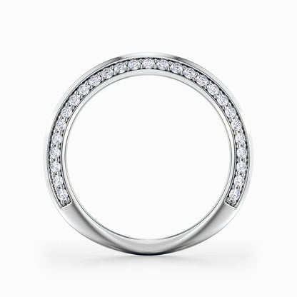 Pave Knife Edge Wedding Band in Yellow Gold