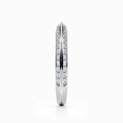 Pave Knife Edge Wedding Band in White Gold