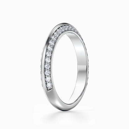 Pave Knife Edge Wedding Band in Yellow Gold