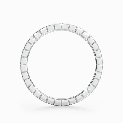 Ridged Edge Wedding Band in White Gold