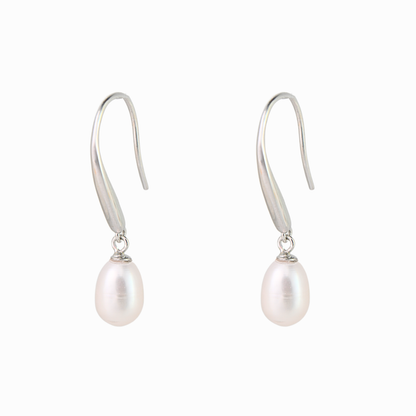 Fluid Teardrop Pearl Dangle Earrings