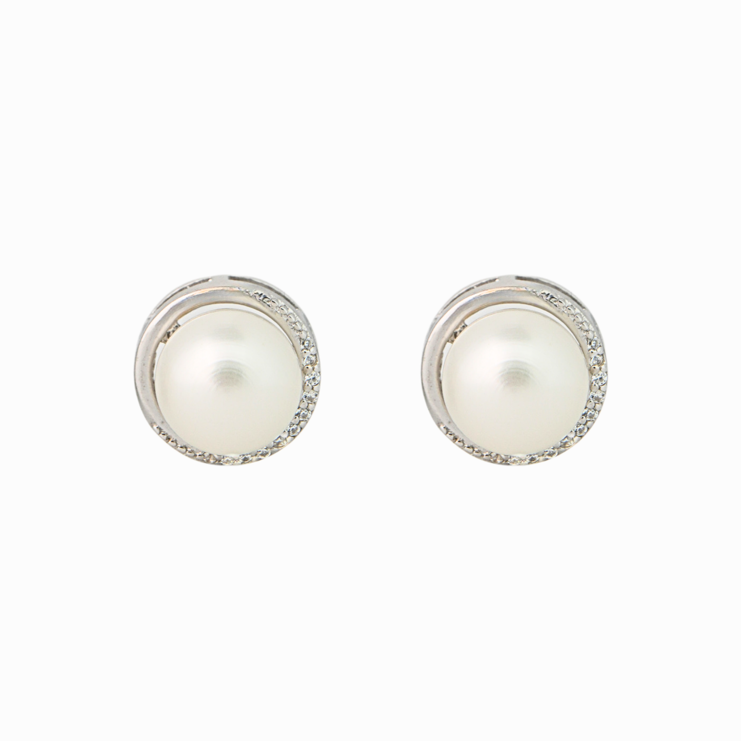 Halo Embrace Pearl Stud Earrings