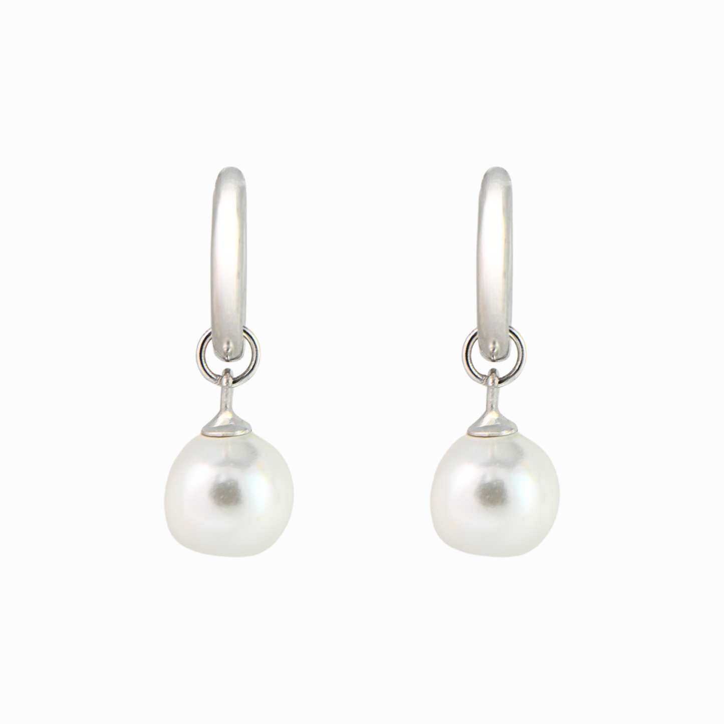 Elegant Pearl Hoop Earrings