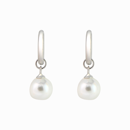 Elegant Pearl Hoop Earrings