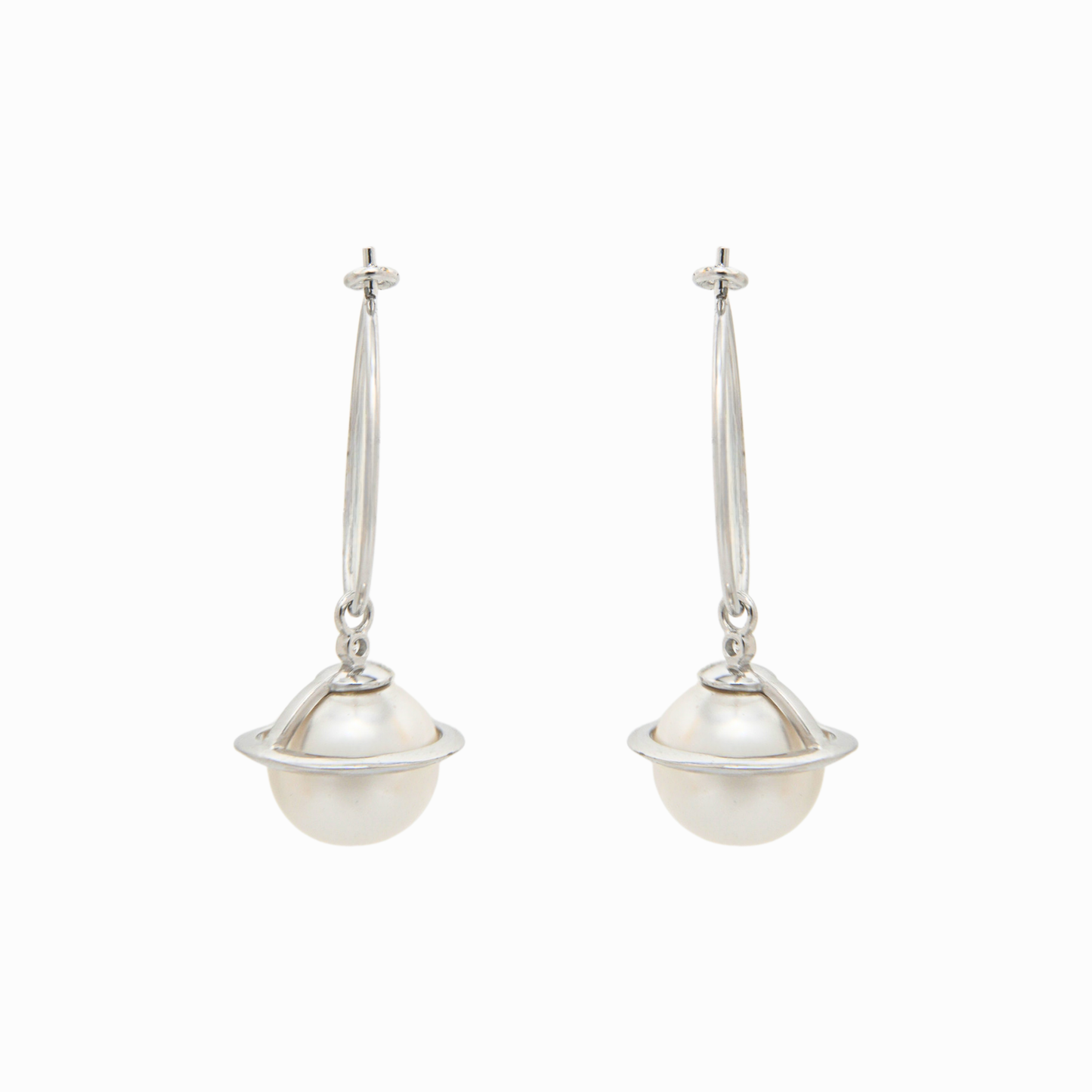 Celestial Orbit Pearl Drop Earrings