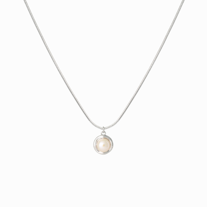 Luna Halo Freshwater Pearl Pendant Necklace