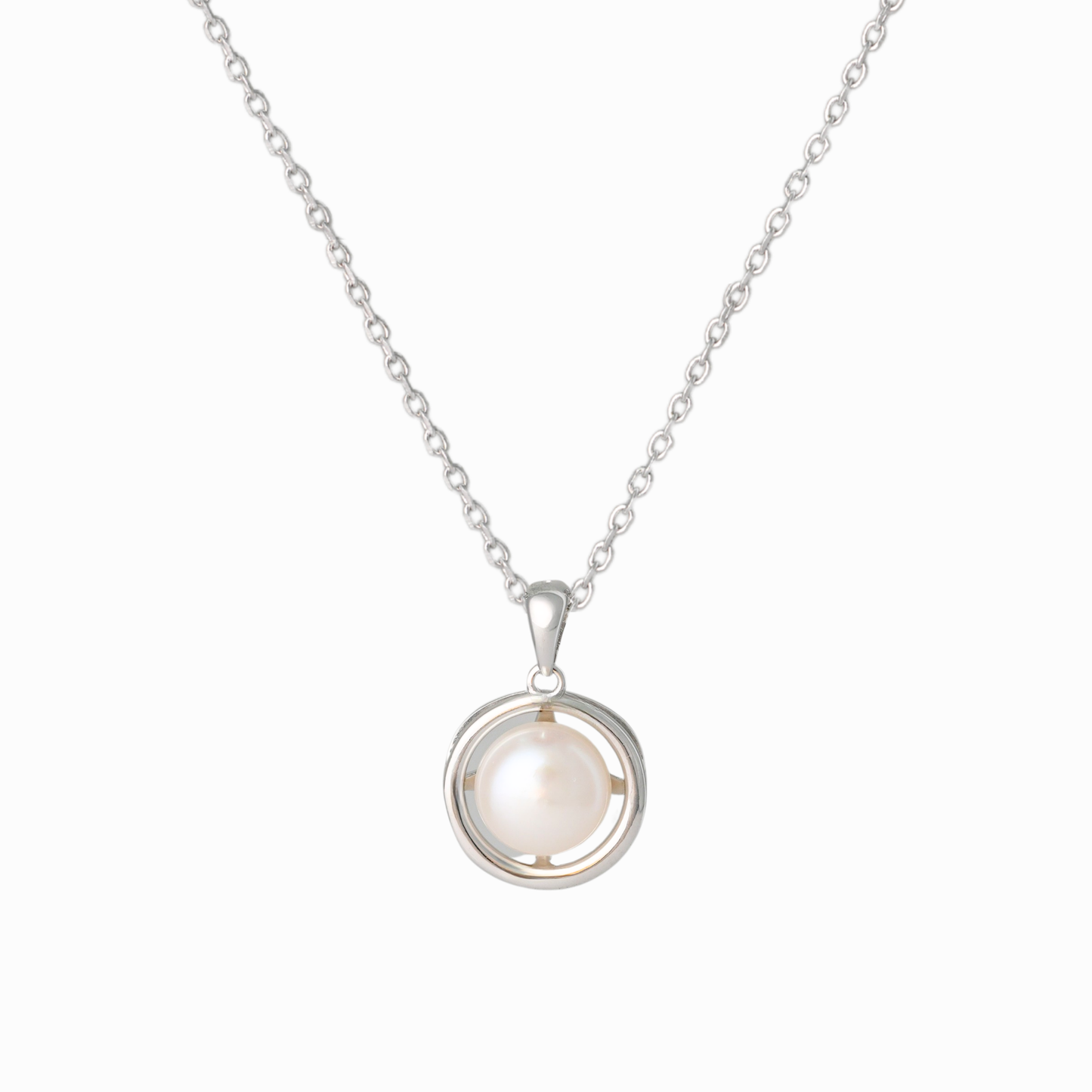 Orbit Pearl Pendant Necklace