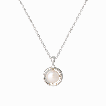 Orbit Pearl Pendant Necklace