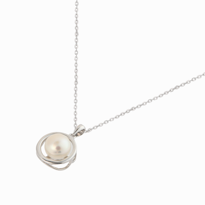 Orbit Pearl Pendant Necklace