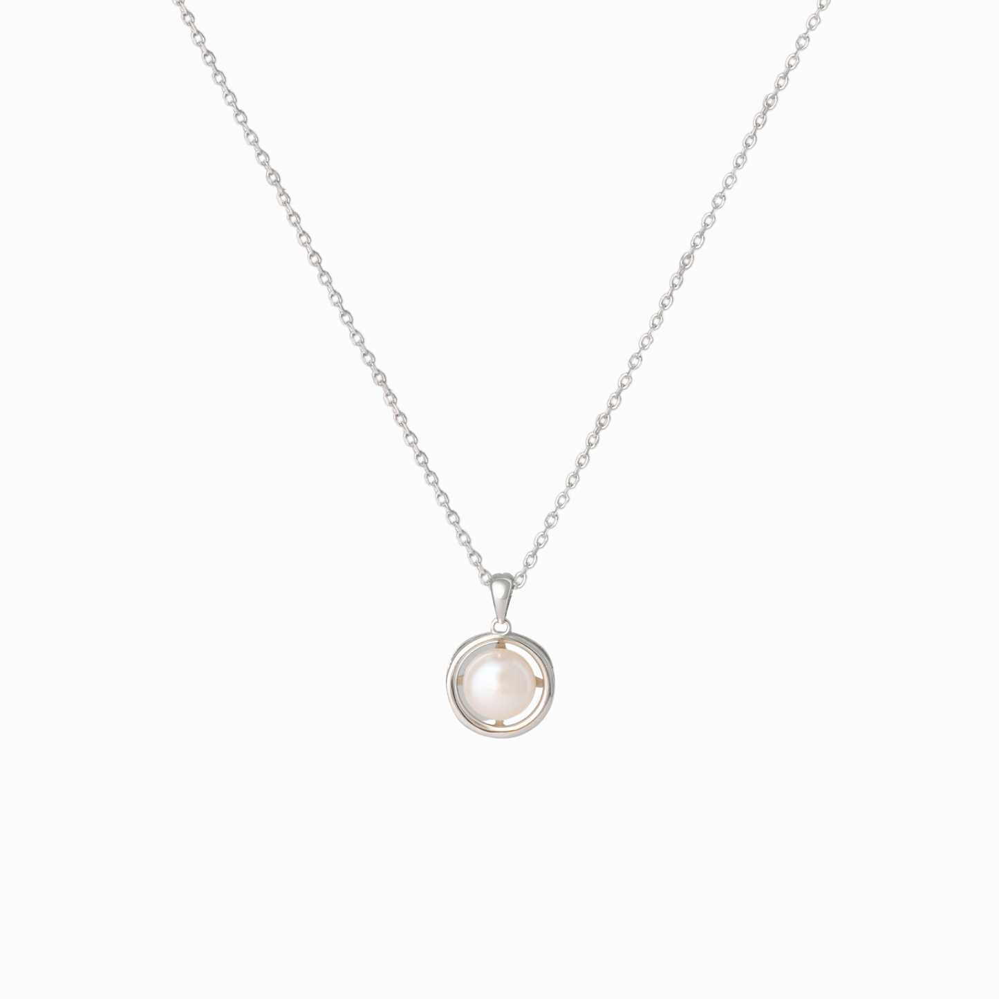 Orbit Pearl Pendant Necklace