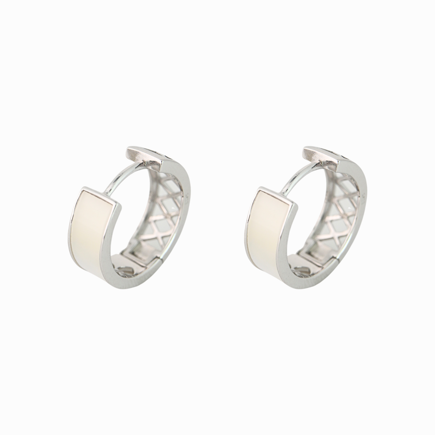 Opaline Inlay Huggie Earring