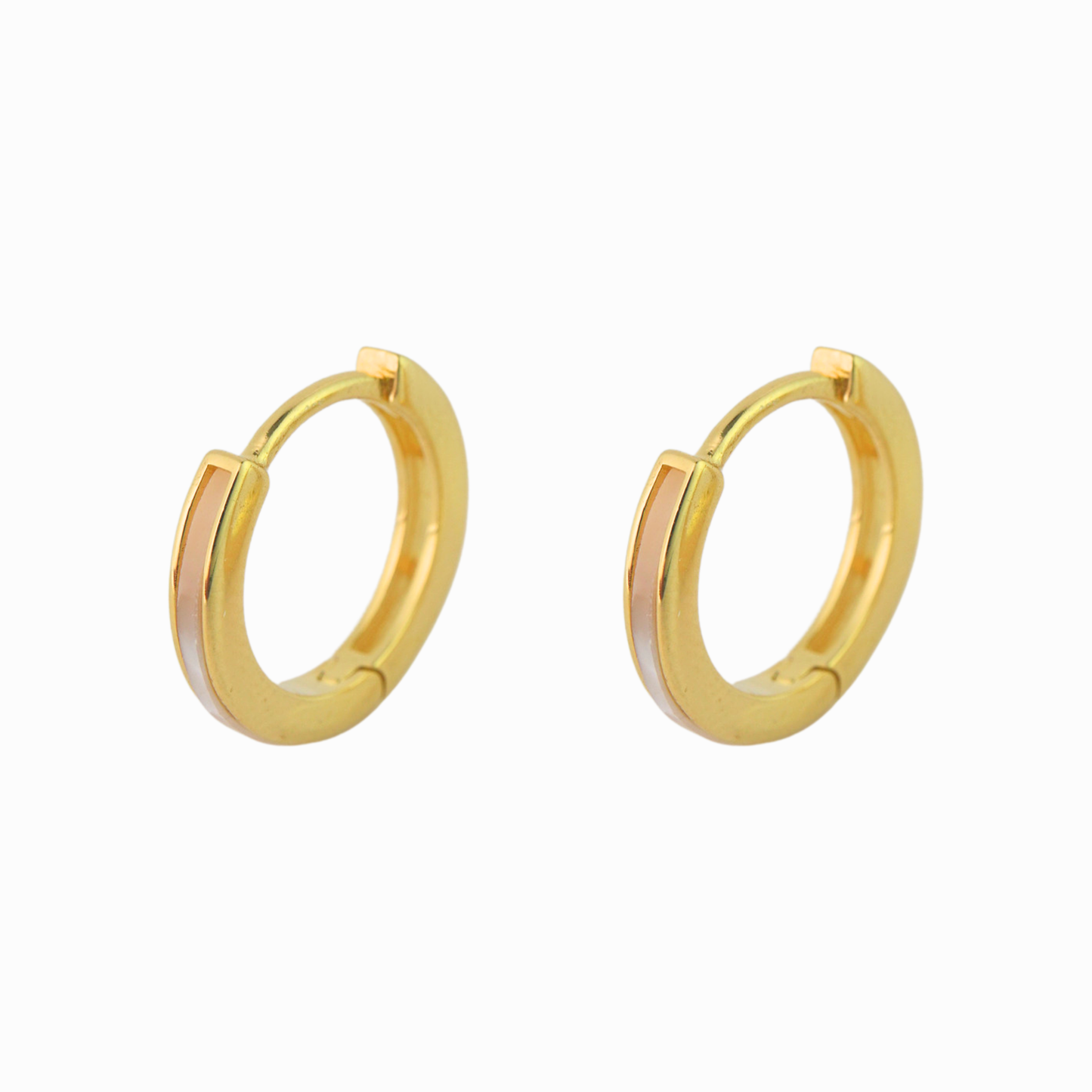 Mother Of Pearl Huggie Hoop Earrings