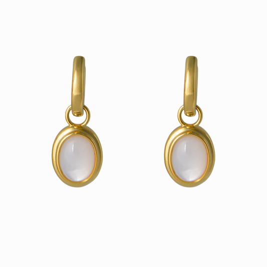 Marina Mother of Pearl Drop Huggie Earring