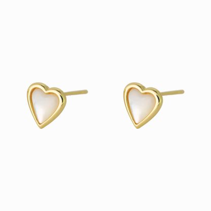 Nacre Heart Mother of Pearl Stud Earring